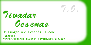 tivadar ocsenas business card