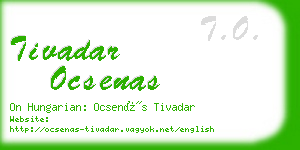 tivadar ocsenas business card